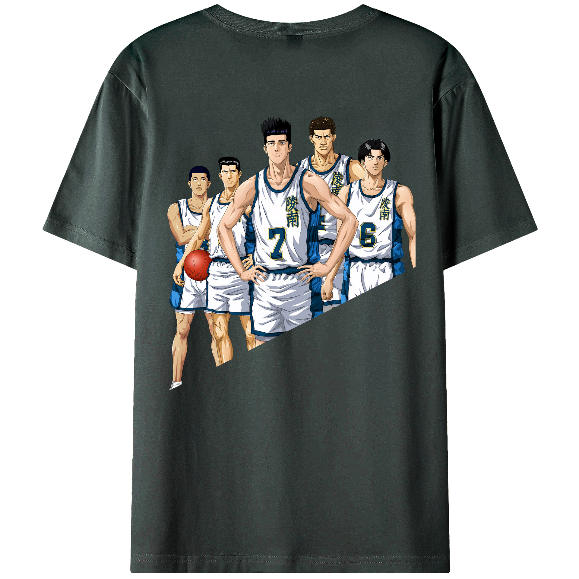 （画像用） SLAM DUNK／スラムダンク 綿100％ メンズ半袖Tシャツ（バックプリント） 通気性